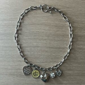 Juicy Couture Silver Chain Charm Necklace